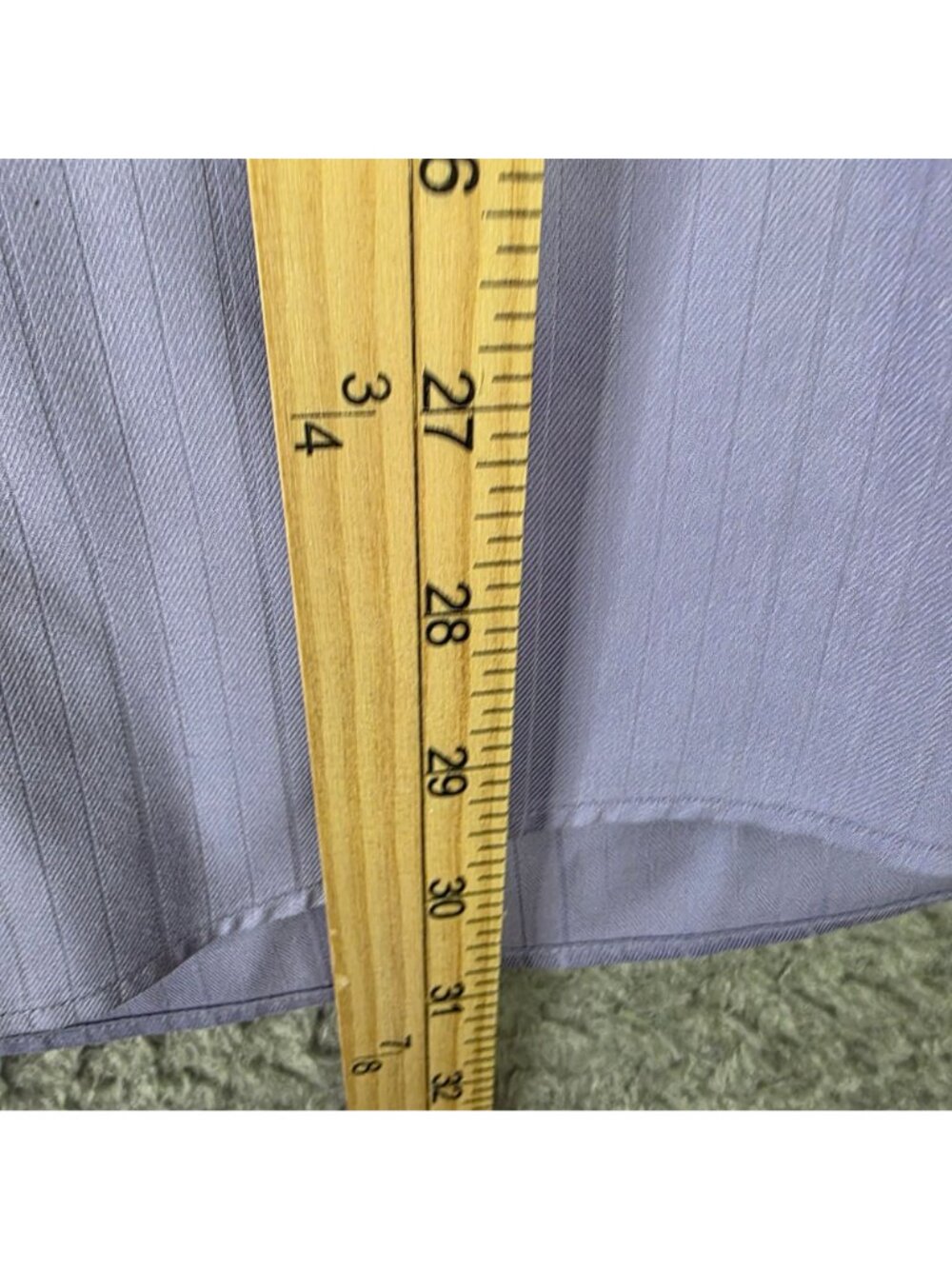 Kenneth Cole Reaction Mens Lavender Striped Wrinkle-Free Dress Shirt XL 17 34-35 - Picture 10 of 11